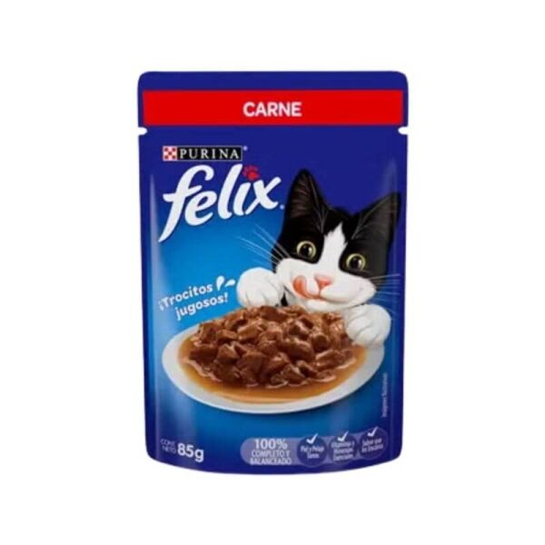 <strong>Purina</strong> Felix Alimento Humedo Gato Adulto con Carne, pouch 85 gr