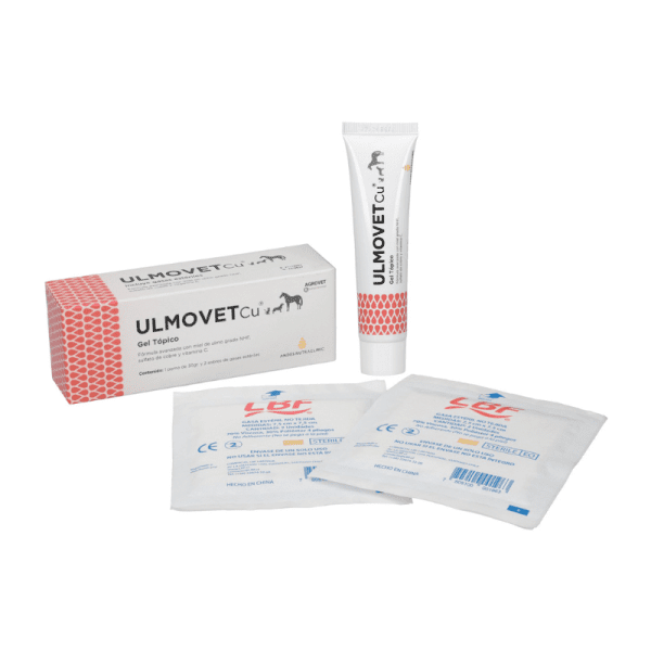 <strong>Ulmovet</strong> Cu, Gel Regenerador de Piel Animal, Miel de Ulmo, pomo de 30 gr y 2 gasas - Imagen 3