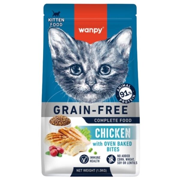 <strong>Wanpy</strong> Alimento Seco para Gatitos, Pollo, bolsa de 1.5 kg