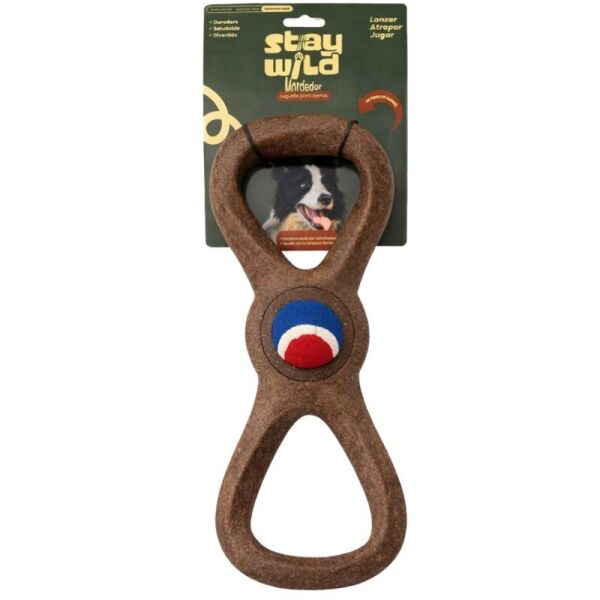 <strong>Stay Wild</strong> Mordedor Infinito de Fibra de Bambú con Pelota, largo de 36 cm