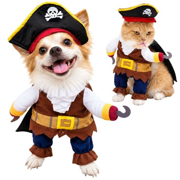Guau! Disfraz de Pirata para Perros y Gatos, talla L