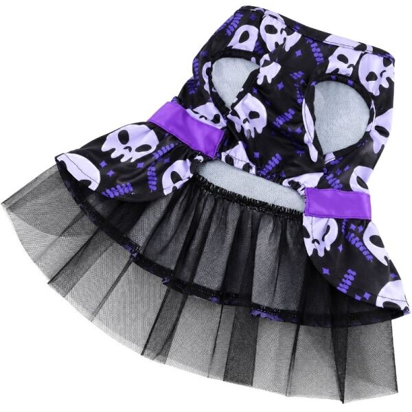 Guau! Disfraz Vestido con diseño de Calaveras para Perros y Gatos, talla XL - Imagen 3