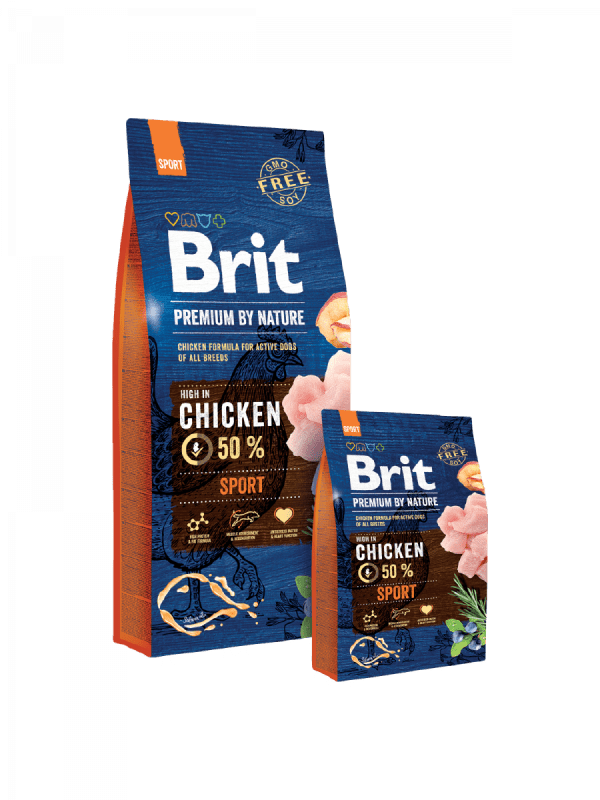 <strong>Brit Premium By Nature</strong> Sport, Alimento Seco para Perros Activos, Adulto, Pollo, bolsa de 15 kg