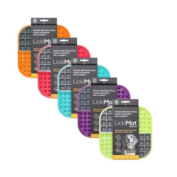 <strong>LickiMat</strong> Slomo, Alimentador Lento Antiestrés de Silicona Rígida para Perros y Gatos, Alimentos Mixtos, Tamaño: 20 x 20 cm - Imagen 2