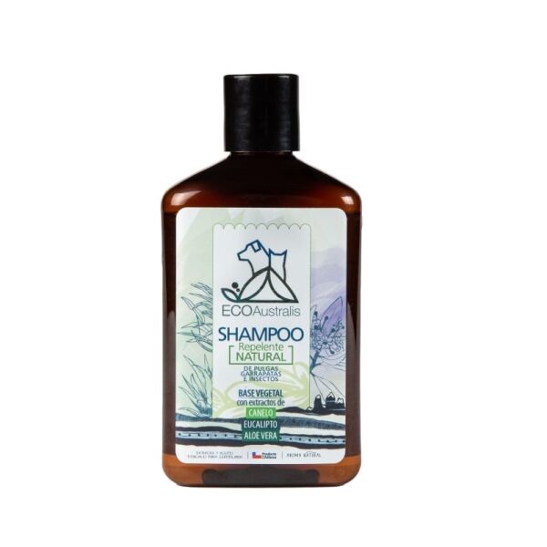 <strong>ECOAustralis</strong> Shampoo Repelente Natural para Mascotas, Antiséptico con Canelo y Eucaliptus, 250 ml