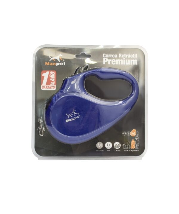 <strong>Maxpet</strong> Correa Retráctil de Cordel para Perros, Variedad de Colores, Tallas: S, M