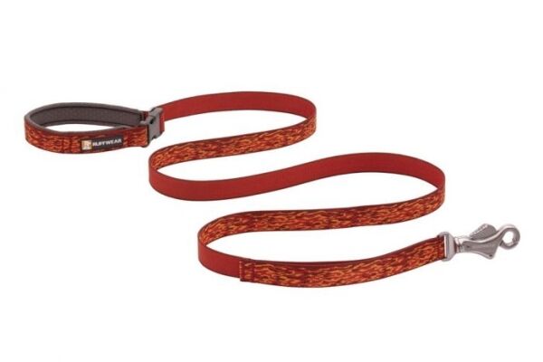 <strong>Ruffwear</strong> Flat Out Ember Distortion, Correa Manos Libres de Polyester Duradero y Resistente para Perros, Medidas: 1,8 mt de largo, 25 mm de ancho