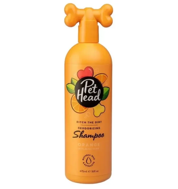 <strong>Pet Head</strong> Ditch The Dirt Desodorante, Shampoo para Perros con Carbón Vegetal y Aceite de Naranja, Aroma Cítricos y Jazmín, 475 ml