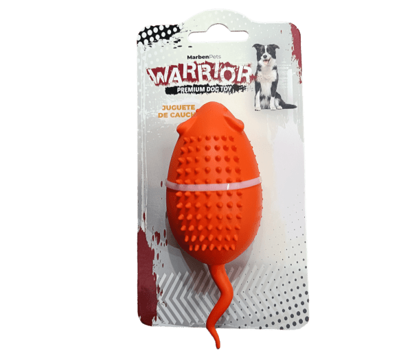 <strong>Warrior</strong> Juguete Interactivo Ratón Naranjo para Perros, Caucho Duradero con Compartimento para Premios