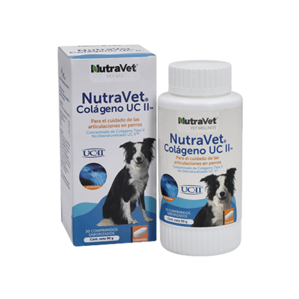 <strong>Nutravet</strong> Colageno Uc II, Suplemento Nutricional Salud y Movilidad Articulaciones para Perros, 30 comprimidos masticables