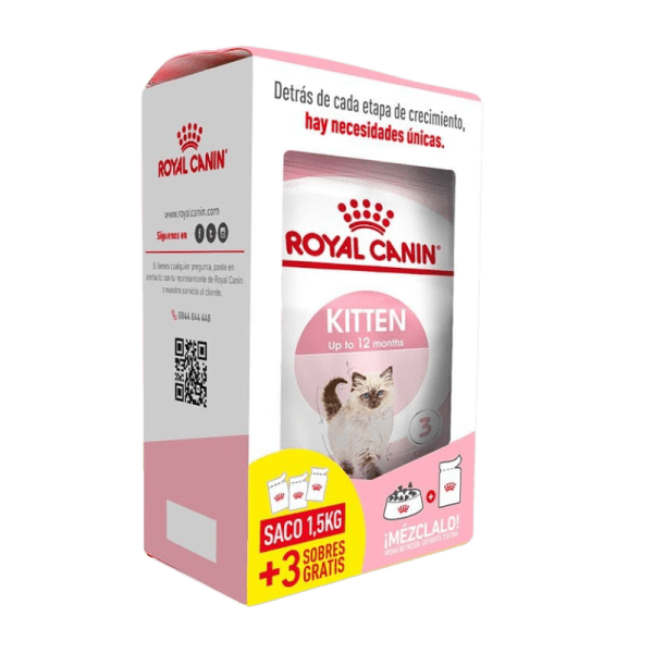 <strong>Royal Canin</strong> Pack Kitten, bolsa 1.5 kg + 3 Sobres Kitten de 85 gr
