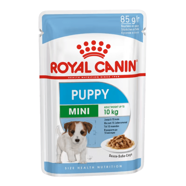 <strong>Royal Canin</strong> Puppy Mini, Alimento Húmedo Completo para Cachorros de Razas Pequeñas, Pouch 85 gr