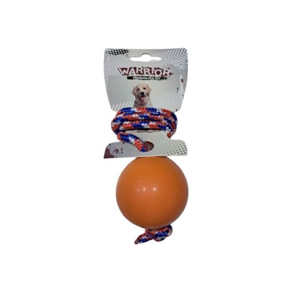 <strong>Warrior</strong> Bola Maciza con Cuerda para Perros, Color Naranjo
