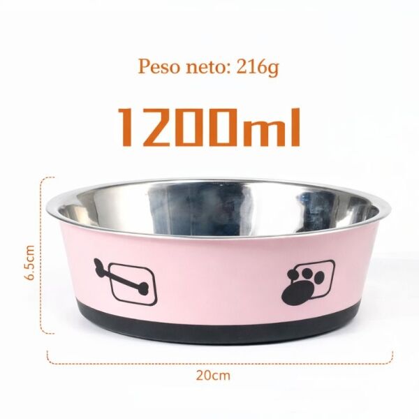 <strong>Guau!</strong> Plato de Acero Inoxidable con Diseño, Gris, Capacidad 1200 ml - Imagen 2