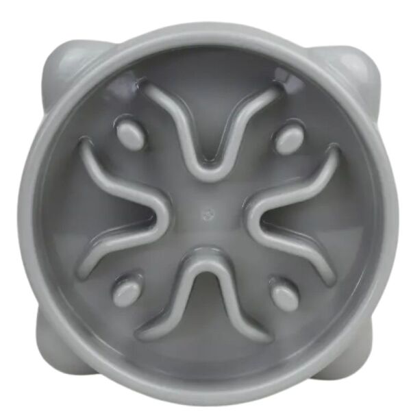 <strong>Hey!</strong> Plato de Alimentación Lenta, color Gris, Diámetro de 16 cm, Altura de 3.8 cm
