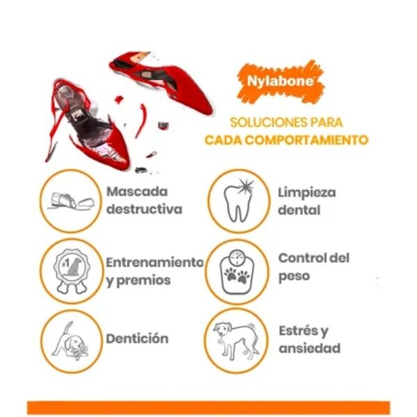 <strong>Nylabone</strong> Strong Chew, Cono 3 en 1 Rellenable, Congelable, Sabor Tocino, Talla XS - Imagen 2